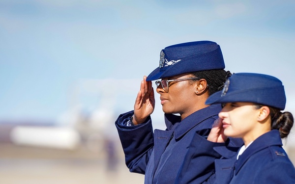 Kamala Harris recognizes 89th AW members before her final flight