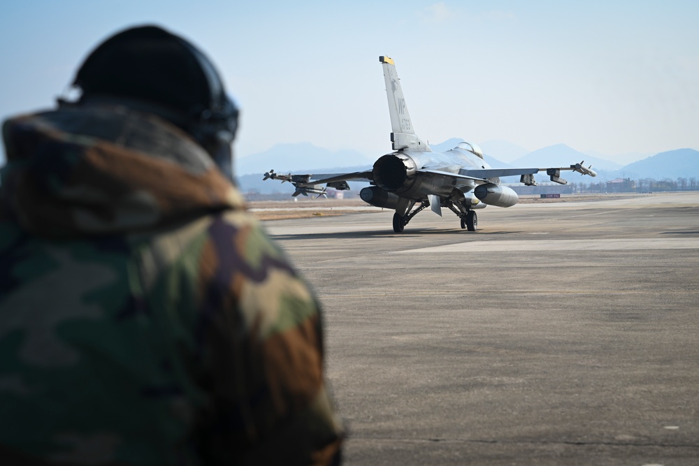 Wolf Pack F-16s forward deploy to Gwangju Air Base during Exercise Beverly Pack 25-1