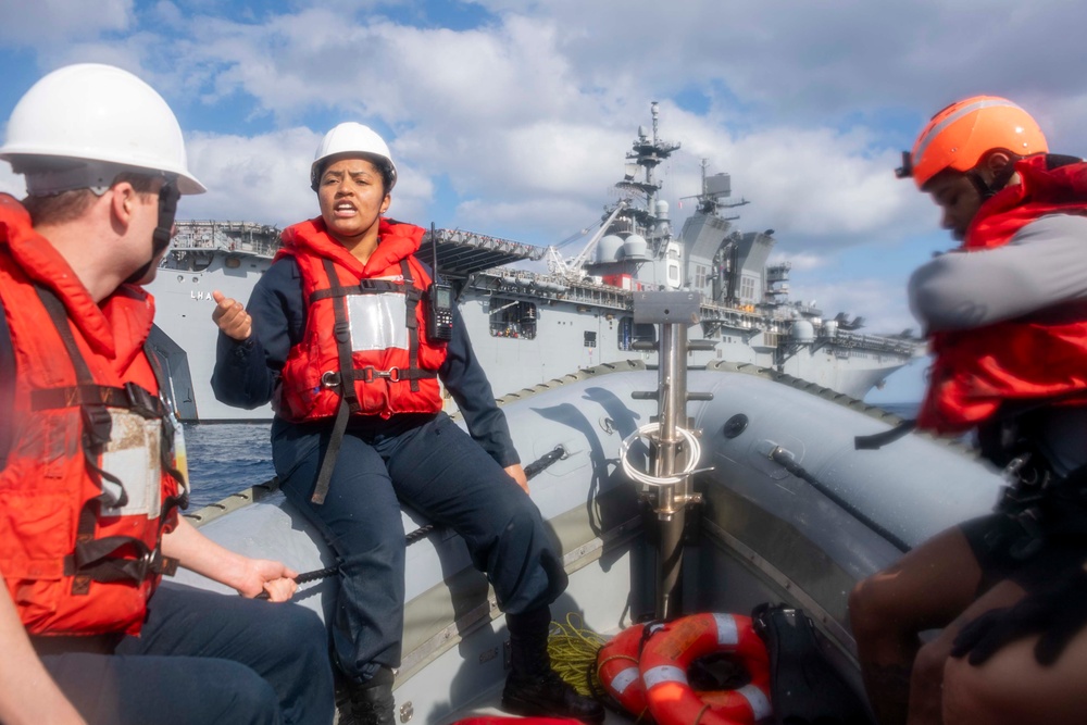 Small Boat Operations aboard USS America (LHA 6)