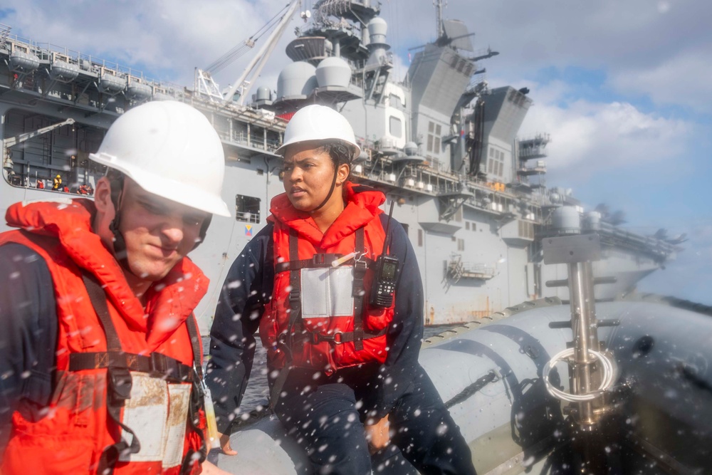 Small Boat Operations aboard USS America (LHA 6)