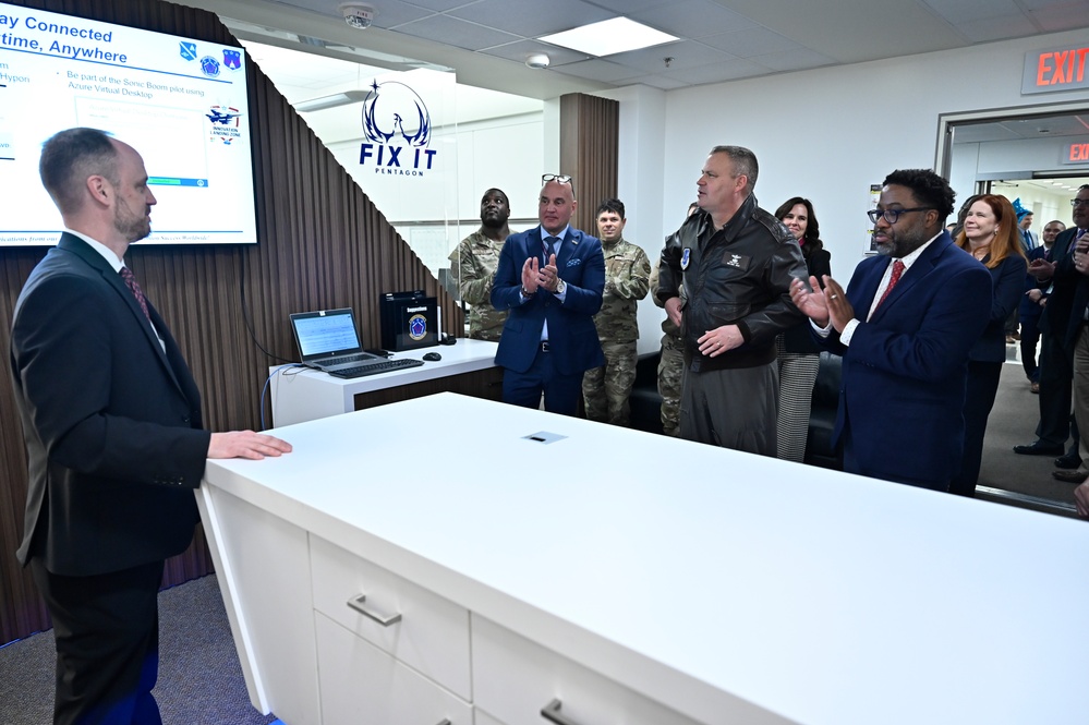 Pentagon DAF FIX IT help desk ribbon cutting