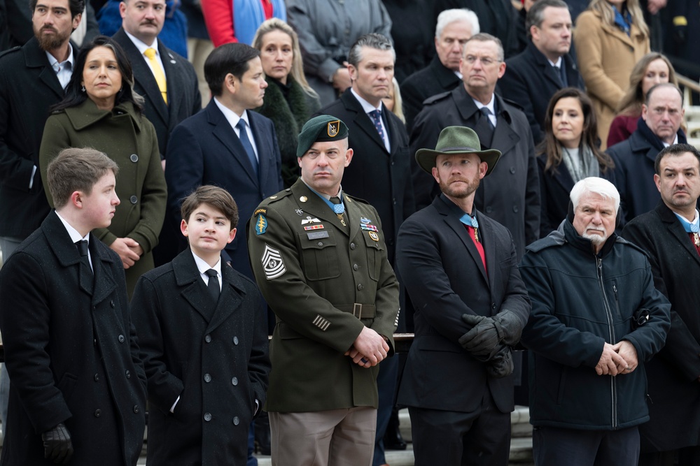 U.S. President-elect Donald Trump and U.S. Vice President-elect JD Vance Participate in a Wreath-Laying Ceremony at the Tomb of the Unknown Soldier Ahead of The Presidential Inauguration