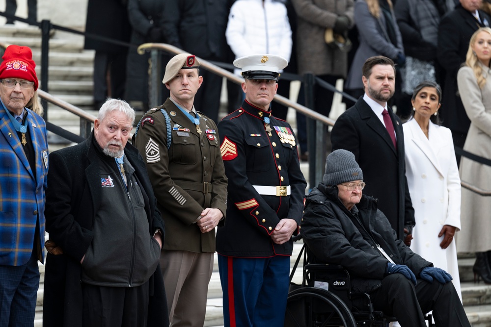 U.S. President-elect Donald Trump and U.S. Vice President-elect JD Vance Participate in a Wreath-Laying Ceremony at the Tomb of the Unknown Soldier Ahead of The Presidential Inauguration