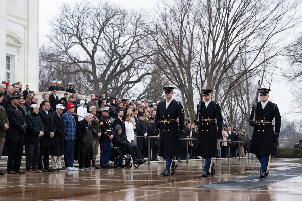 U.S. President-elect Donald Trump and U.S. Vice President-elect JD Vance Participate in a Wreath-Laying Ceremony at the Tomb of the Unknown Soldier Ahead of The Presidential Inauguration