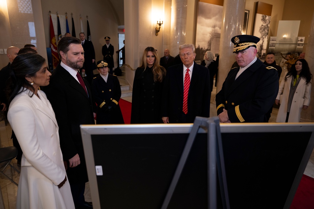 U.S. President-elect Donald Trump and U.S. Vice President-elect JD Vance Participate in a Wreath-Laying Ceremony at the Tomb of the Unknown Soldier Ahead of The Presidential Inauguration