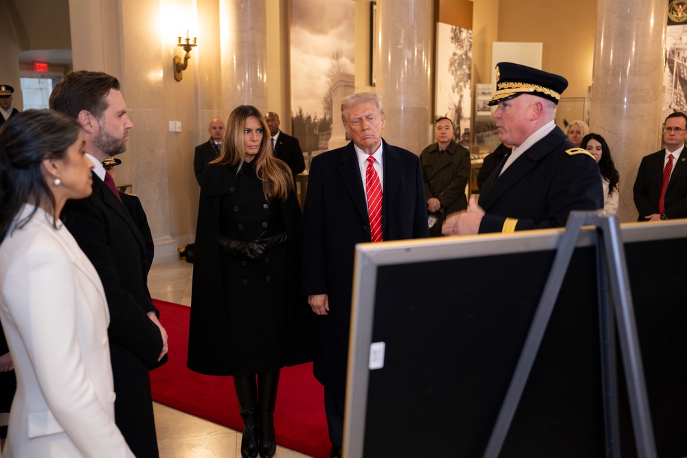 U.S. President-elect Donald Trump and U.S. Vice President-elect JD Vance Participate in a Wreath-Laying Ceremony at the Tomb of the Unknown Soldier Ahead of The Presidential Inauguration