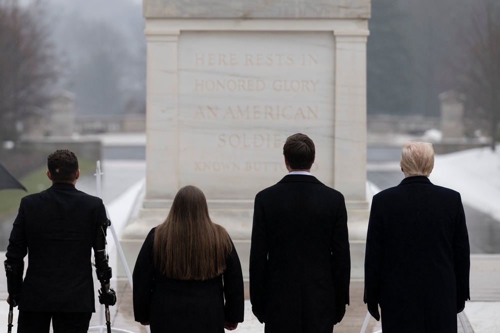 U.S. President-elect Donald Trump and U.S. Vice President-elect JD Vance Participate in a Wreath-Laying Ceremony at the Tomb of the Unknown Soldier Ahead of The Presidential Inauguration