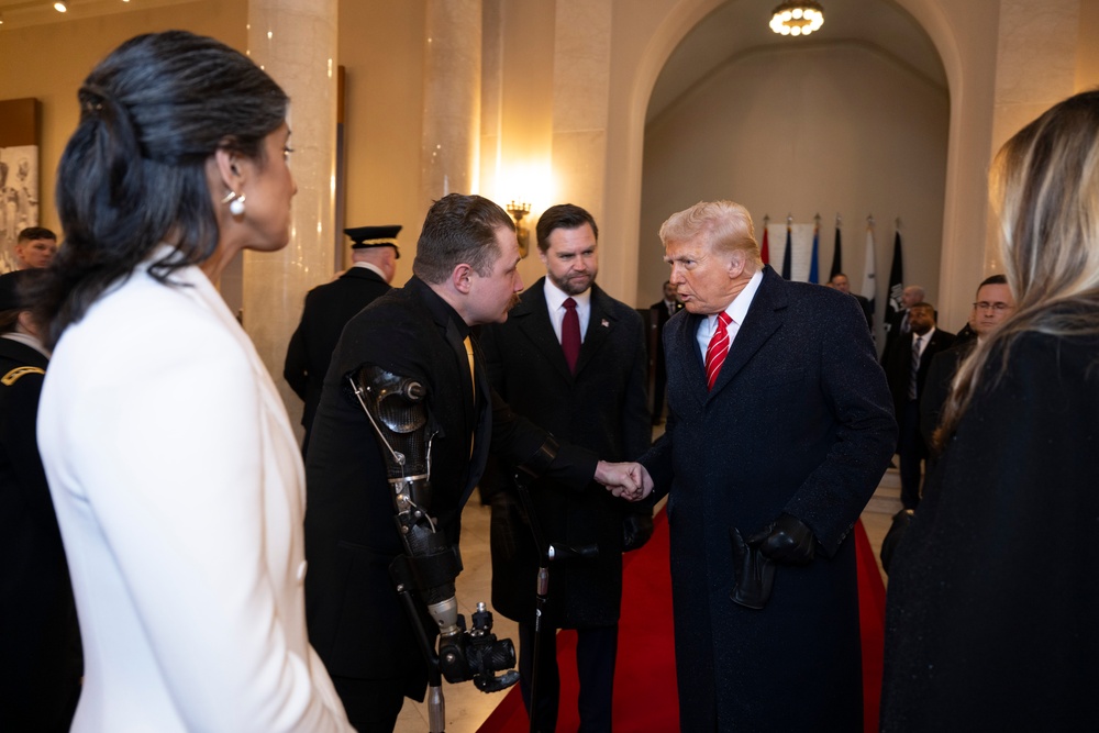 U.S. President-elect Donald Trump and U.S. Vice President-elect JD Vance Participate in a Wreath-Laying Ceremony at the Tomb of the Unknown Soldier Ahead of The Presidential Inauguration