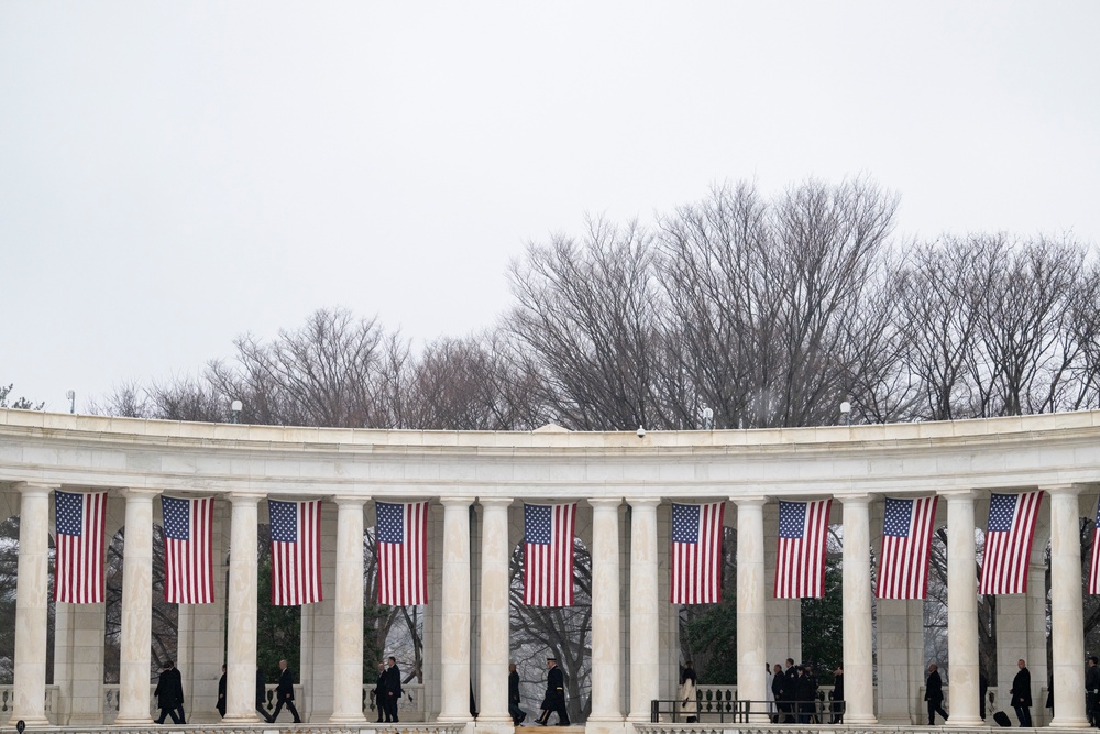 U.S. President-elect Donald Trump and U.S. Vice President-elect JD Vance Participate in a Wreath-Laying Ceremony at the Tomb of the Unknown Soldier Ahead of The Presidential Inauguration