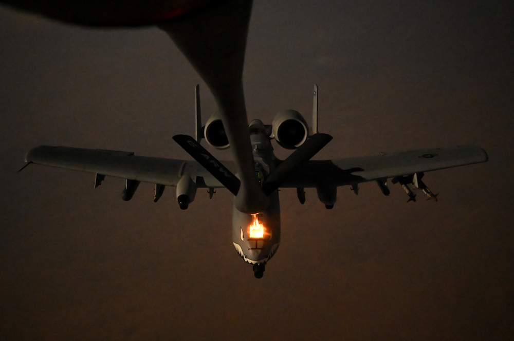 U.S. F-15s and A-10s conduct combat air patrols in CENTCOM AOR