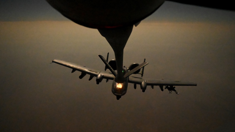 U.S. F-15s and A-10s conduct combat air patrols in CENTCOM AOR