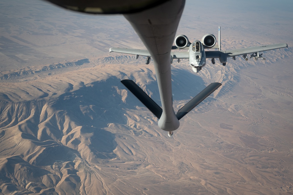 U.S. A-10s conduct combat air patrols in CENTCOM AOR