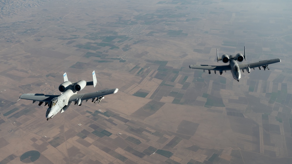 U.S. A-10s conduct combat air patrols in CENTCOM AOR