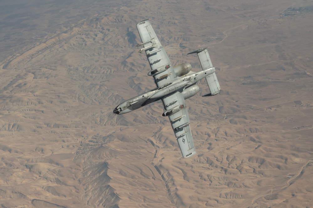 U.S. A-10s conduct combat air patrols in CENTCOM AOR