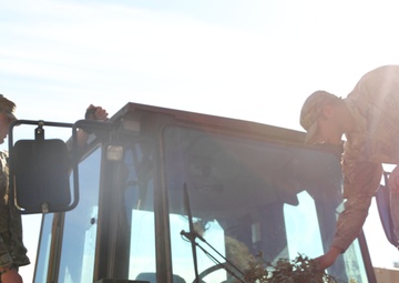 649th Engineer Company prepares equipment at the Sierra Madre Debris Basin