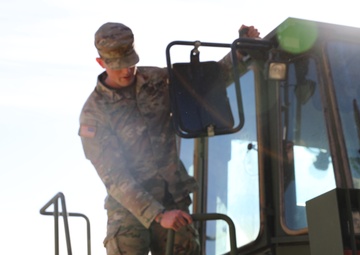 649th Engineer Company prepares equipment at the Sierra Madre Debris Basin