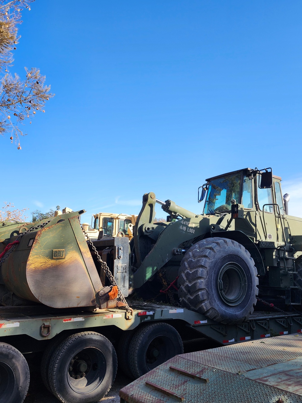 649th Engineer Company prepares equipment at the Sierra Madre Debris Basin