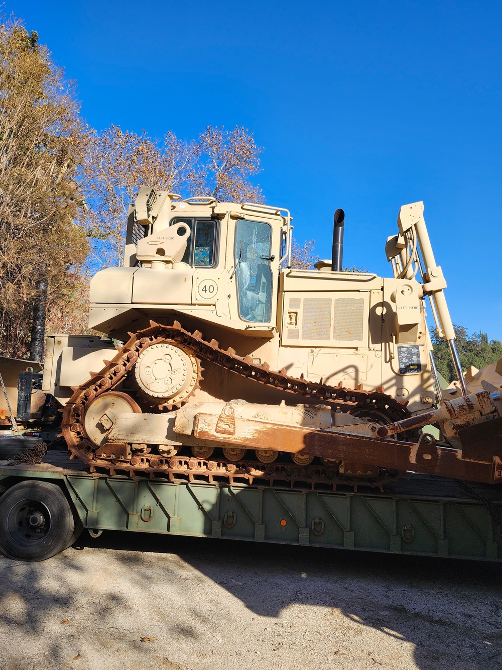 649th Engineer Company prepares equipment at the Sierra Madre Debris Basin