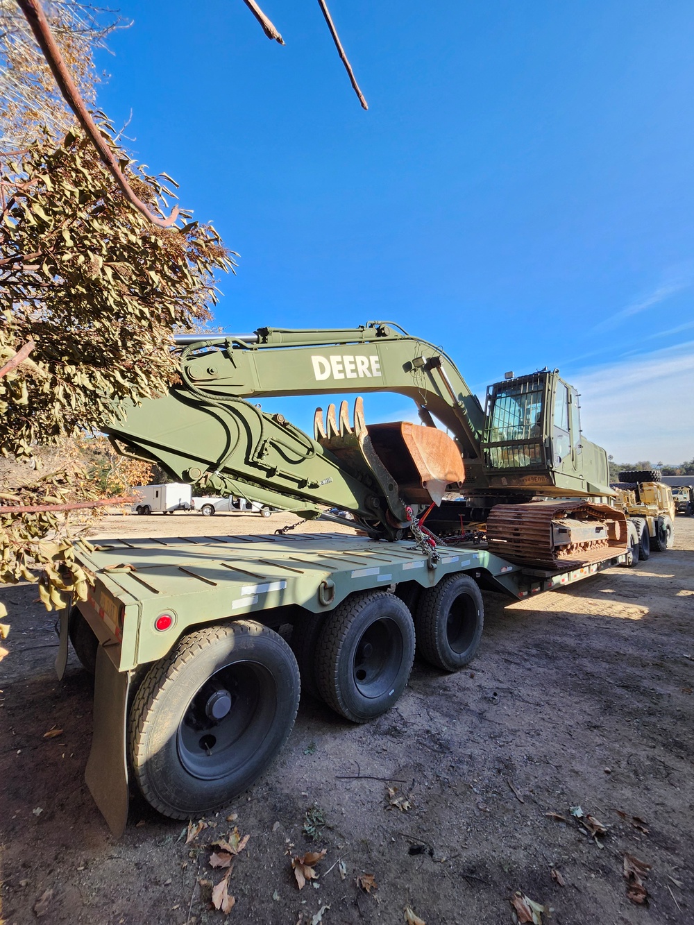 649th Engineer Company prepares equipment at the Sierra Madre Debris Basin