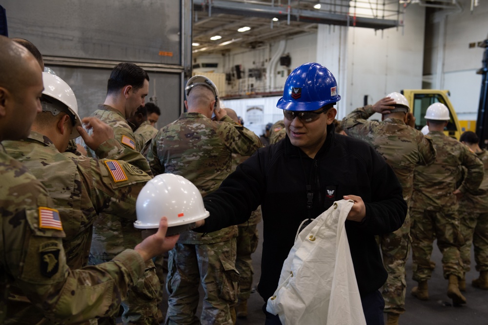 USS Ronald Reagan (CVN 76) hosts a tour for U.S. Army I Corps