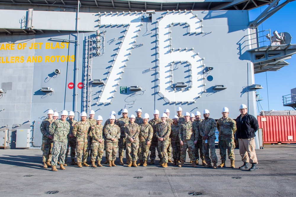 USS Ronald Reagan (CVN 76) hosts a tour for U.S. Army I Corps