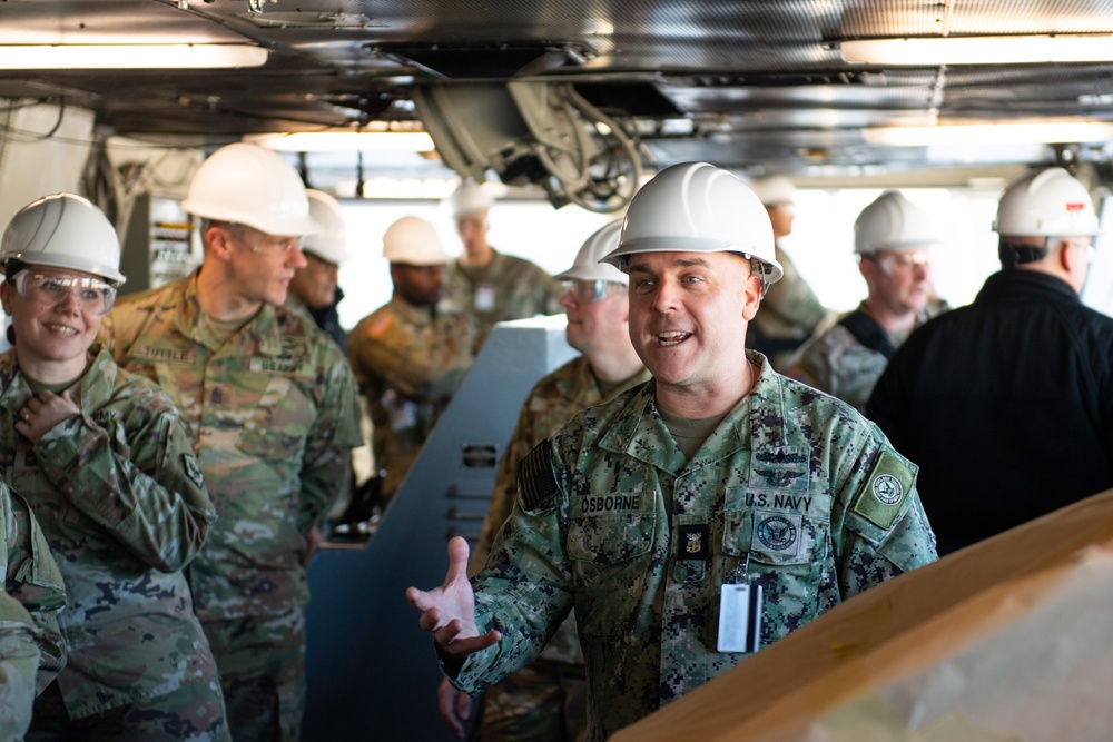 USS Ronald Reagan (CVN 76) hosts a tour for U.S. Army I Corps