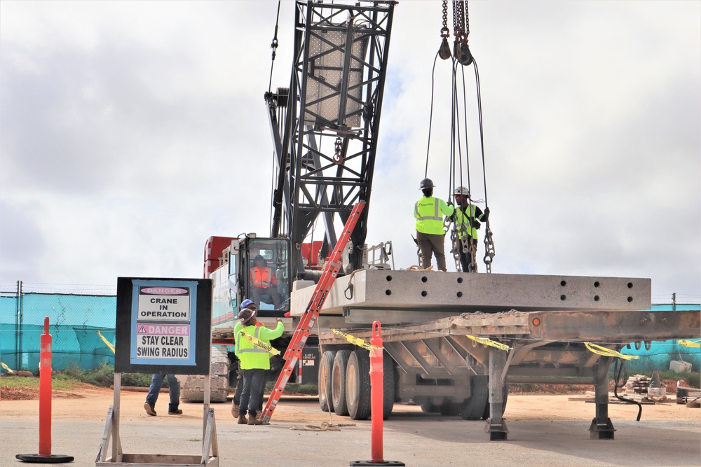 Construction Workers Prepare for a Crane Load Test