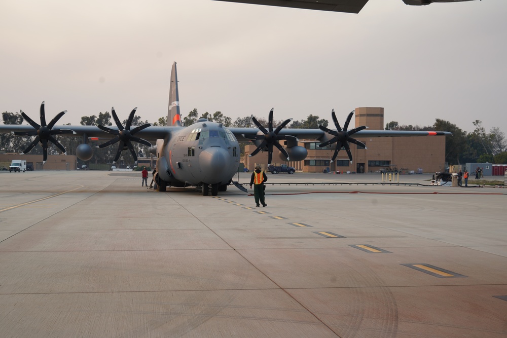 Modular Airborne Firefighting System (MAFFS) equipped aircraft activated for Hughes Fire