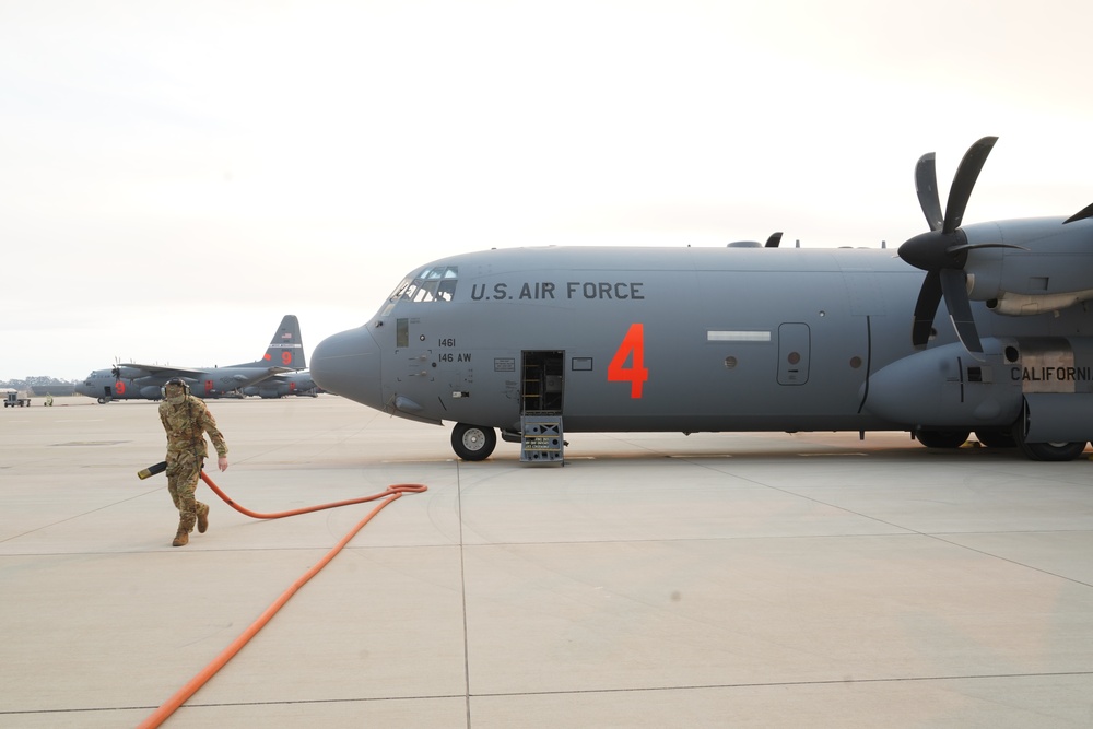 Modular Airborne Firefighting System (MAFFS) equipped aircraft activated for Hughes Fire