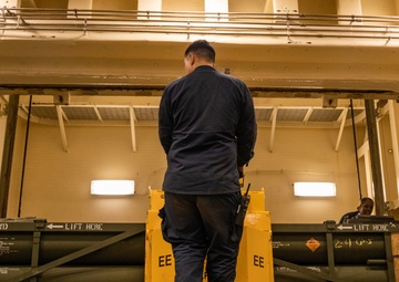 31st MEU | HIMARS Ammunition onload USS San Diego (LPD 22)