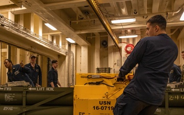 31st MEU | HIMARS Ammunition onload USS San Diego (LPD 22)