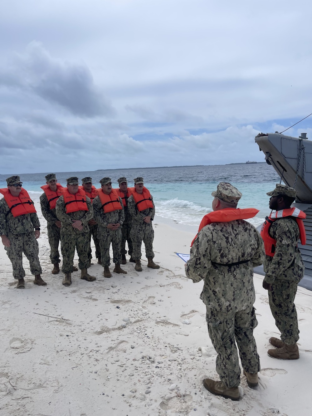 Det Diego Garcia congratulations BU2 Johnson on your reenlistment