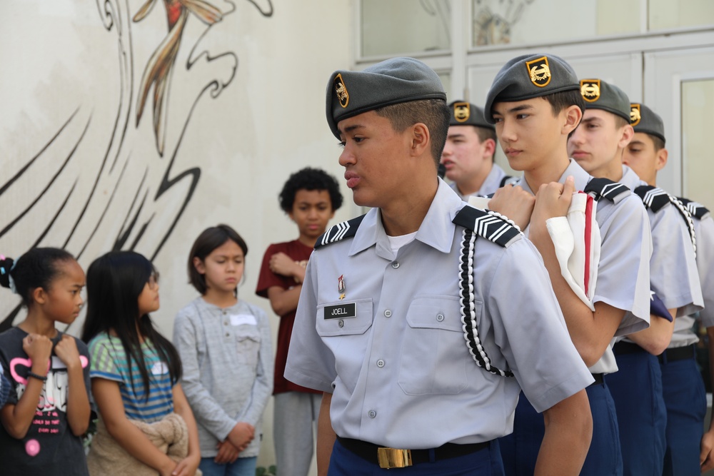 JROTC cadets instill values of leadership, respect in elementary students through service project