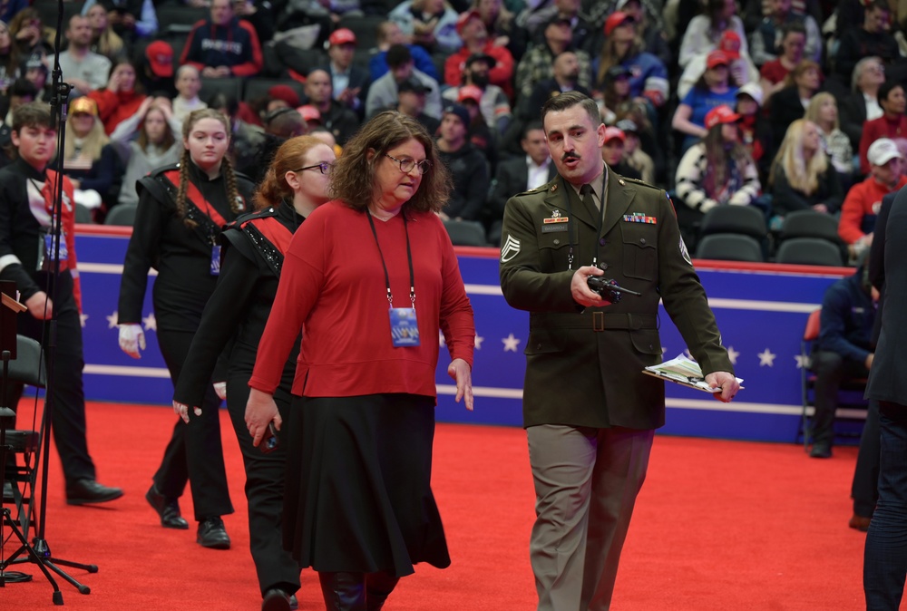 Service members participate in inaugural parade