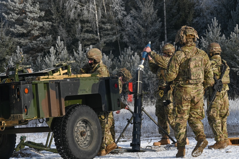 Sky Soldiers Conduct Mortar Training