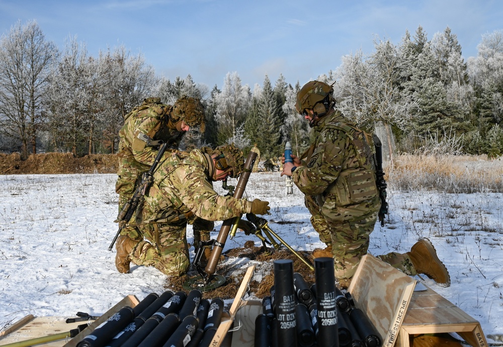 Sky Soldiers Conduct Mortar Training