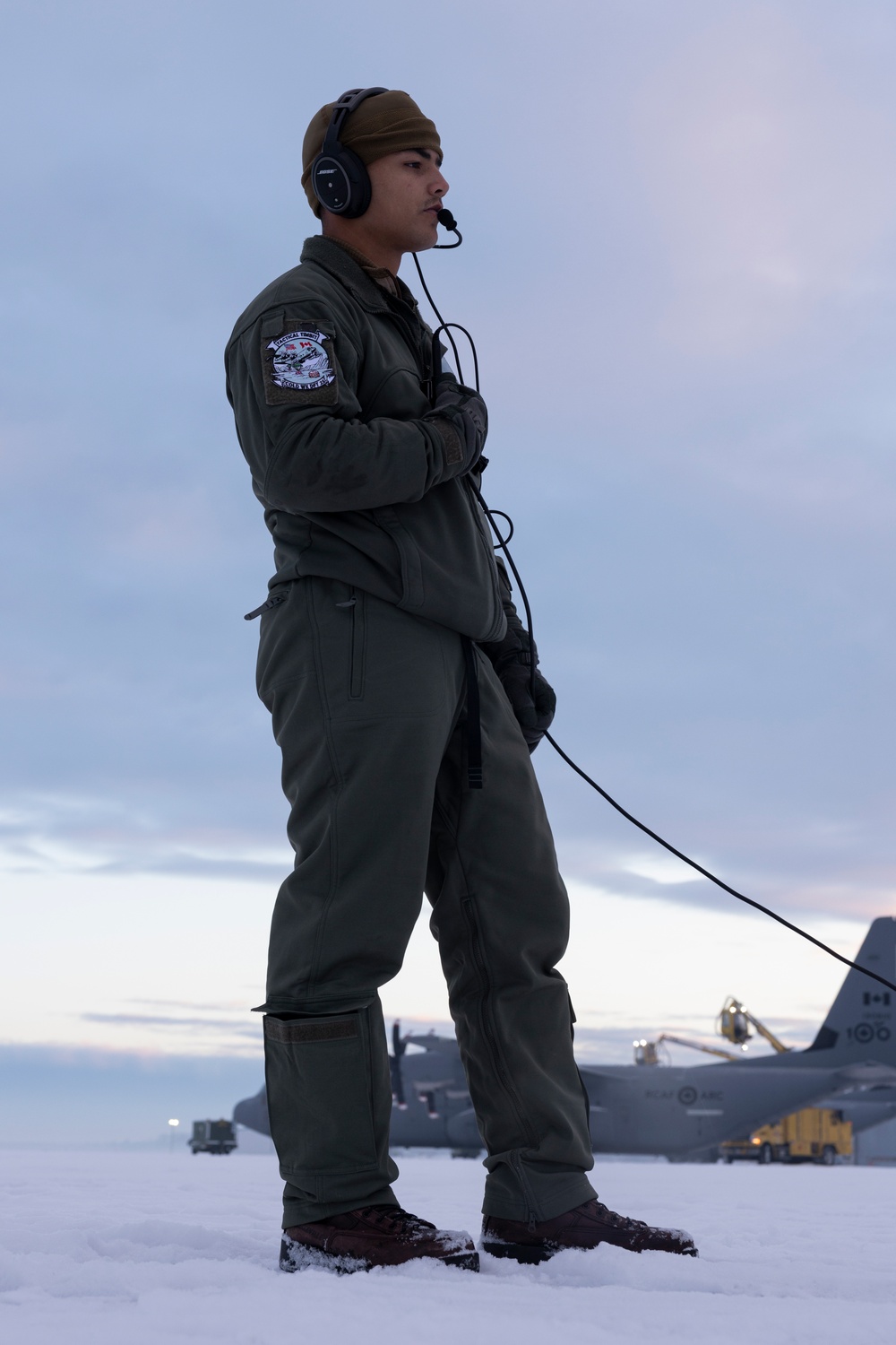 U.S. Marines with VMGR-252 participate in cold-weather training alongside the Royal Canadian Air Force