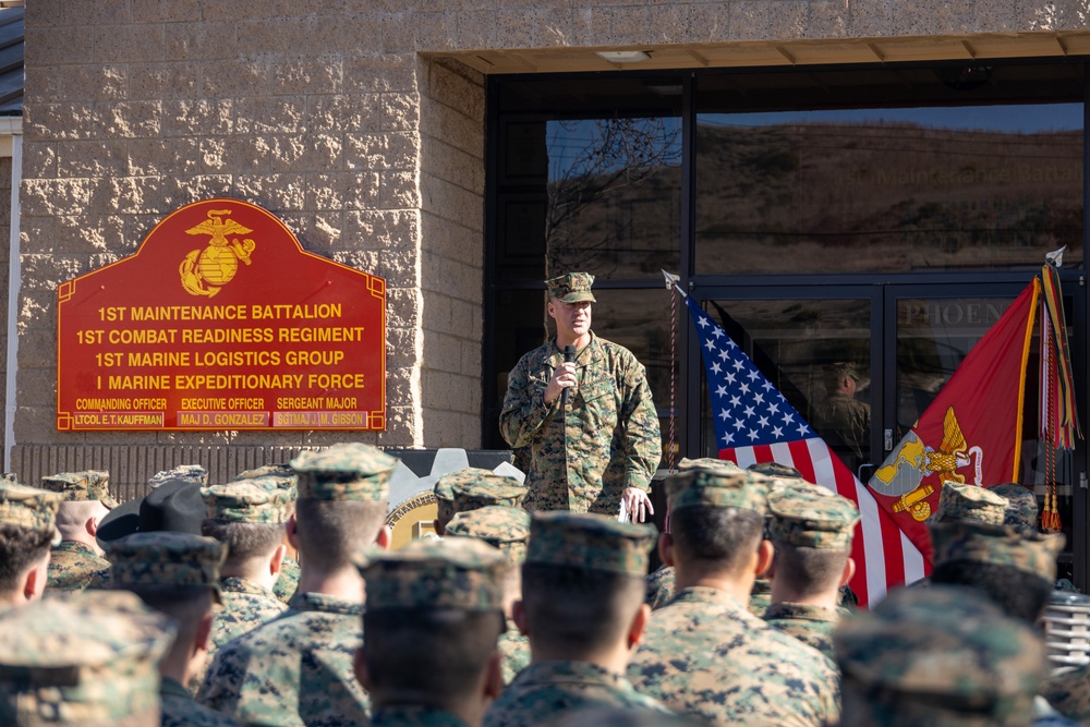 1st Maint. Bn, 1st MLG awarded Secretary of Defense Award for Maintenance Excellence and Field-Level Maintenance