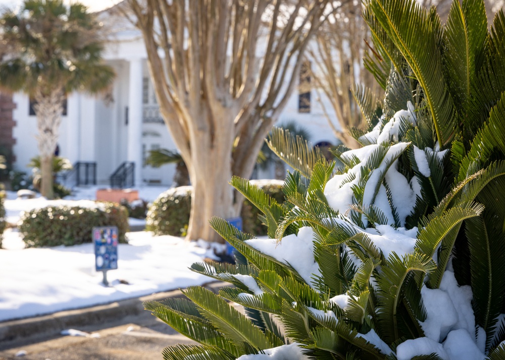 Record snow falls on NAS Pensacola