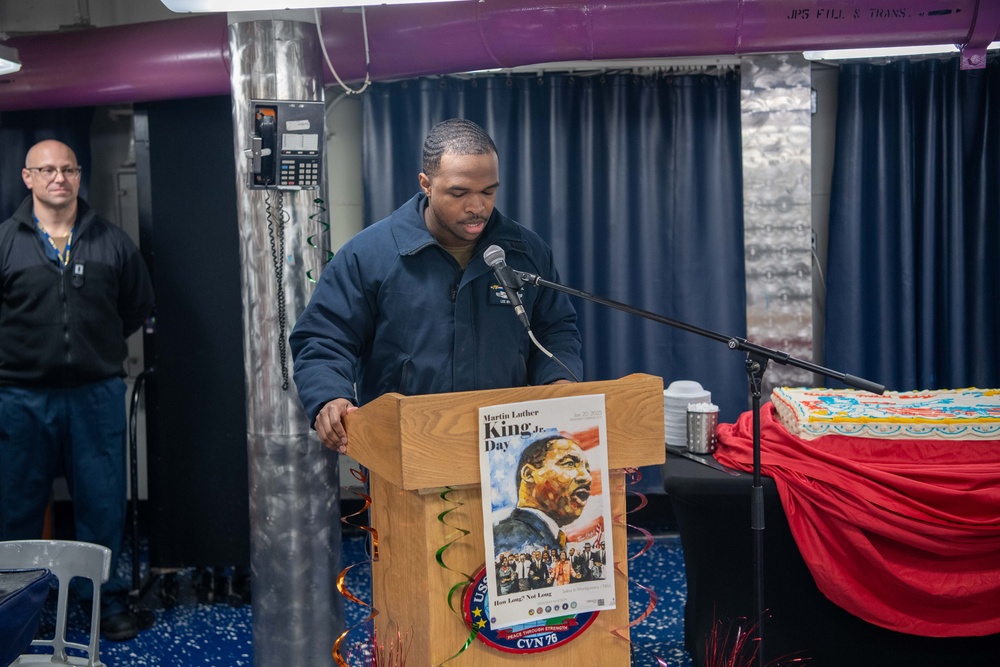 USS Ronald Reagan (CVN 76) Sailors celebrate Martin Luther King Jr. Day