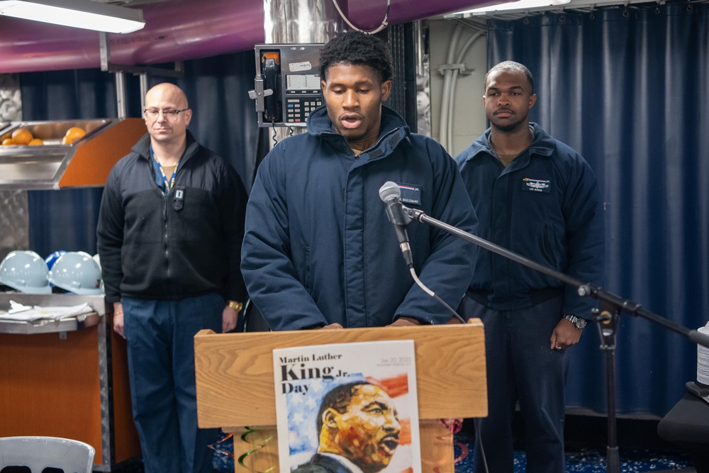 USS Ronald Reagan (CVN 76) Sailors celebrate Martin Luther King Jr. Day