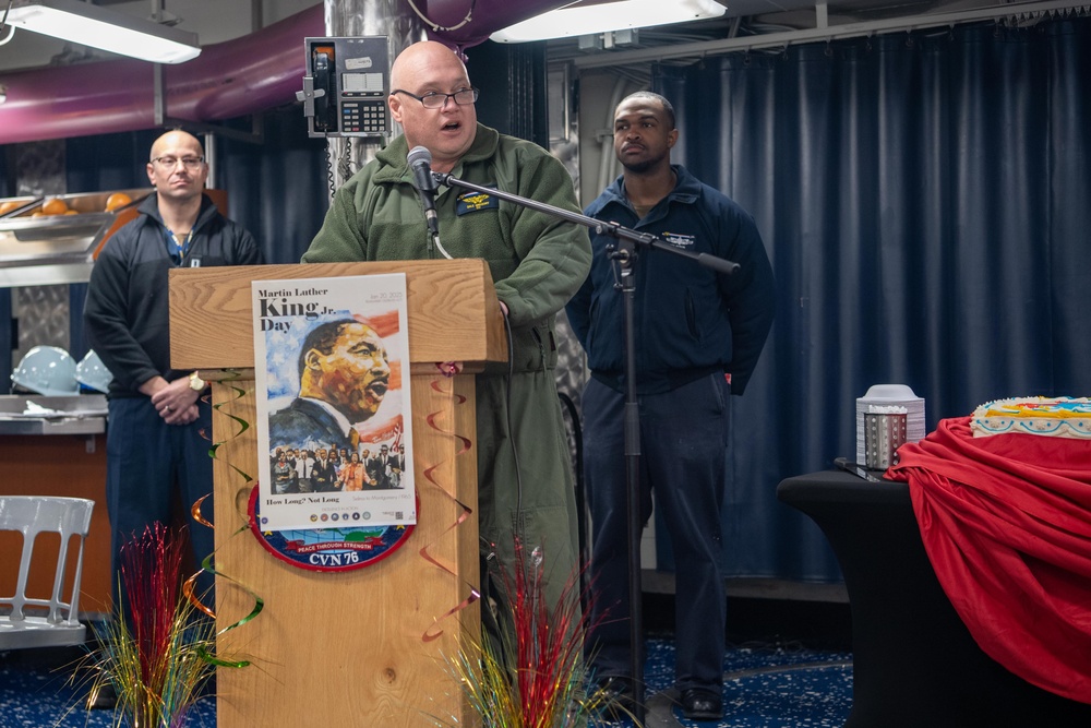 USS Ronald Reagan (CVN 76) Sailors celebrate Martin Luther King Jr. Day