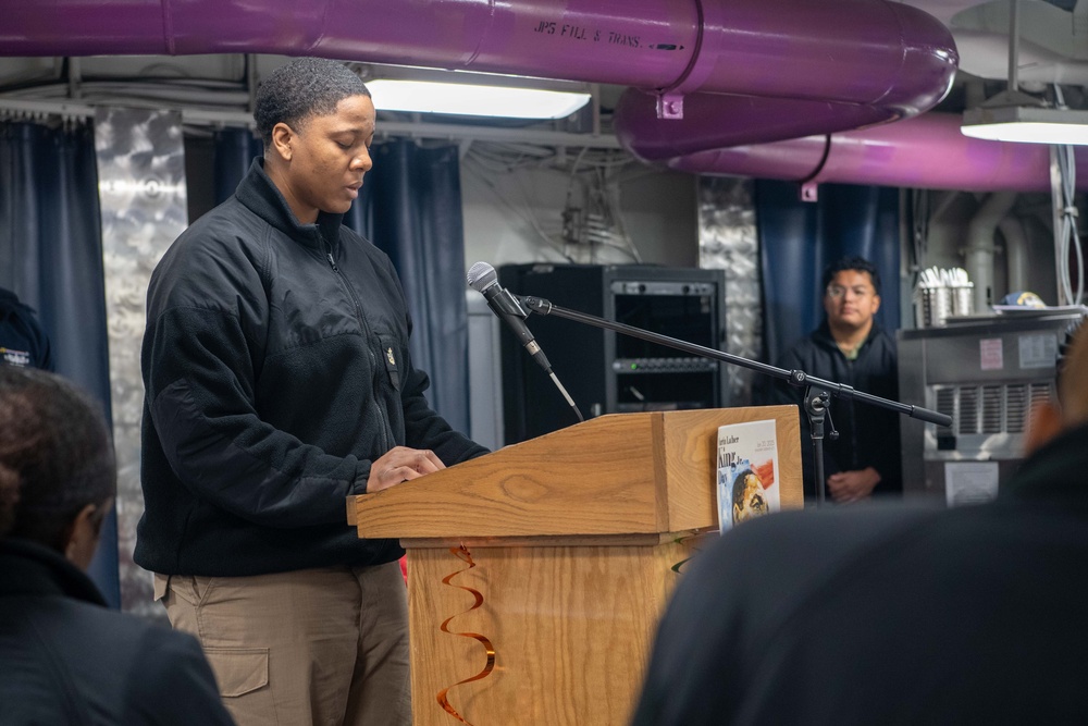 USS Ronald Reagan (CVN 76) Sailors celebrate Martin Luther King Jr. Day