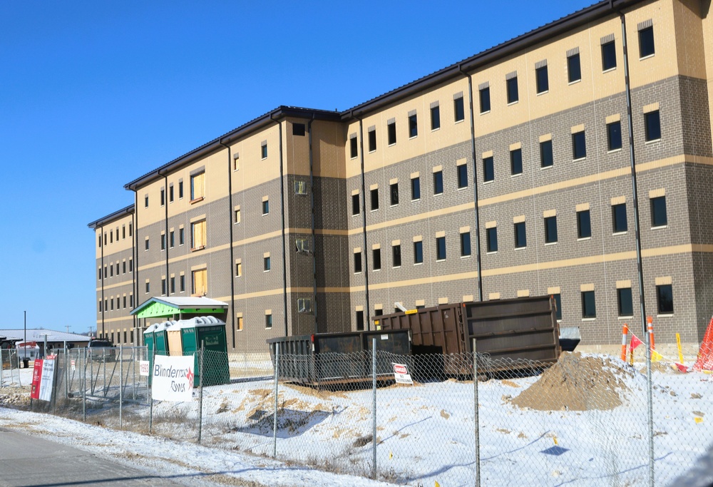 January 2025 barracks construction operations for South Barracks Project at Fort McCoy