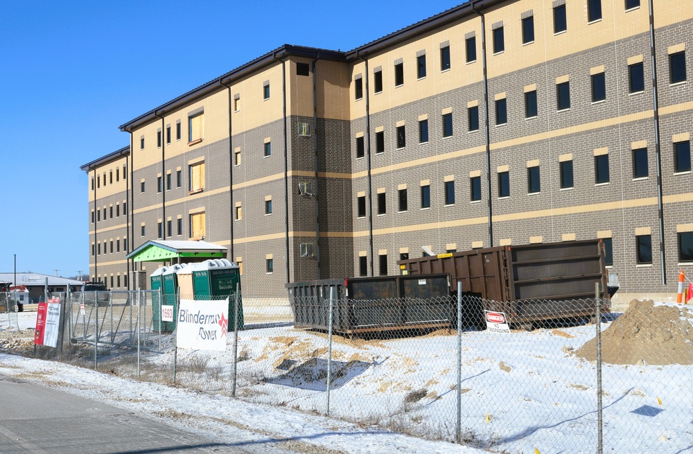 January 2025 barracks construction operations for South Barracks Project at Fort McCoy