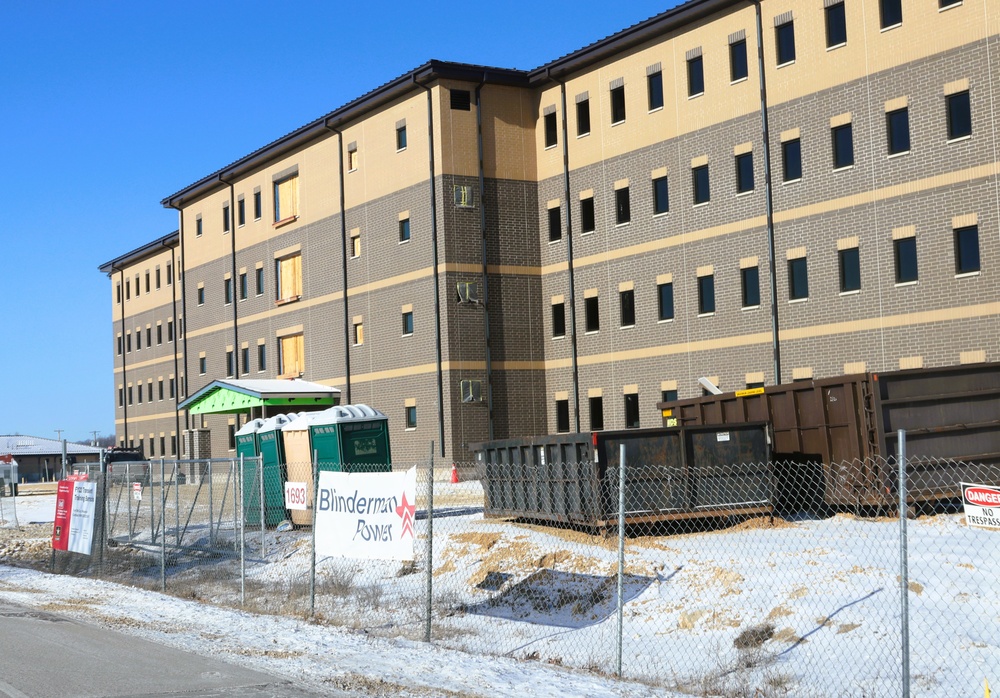 January 2025 barracks construction operations for South Barracks Project at Fort McCoy