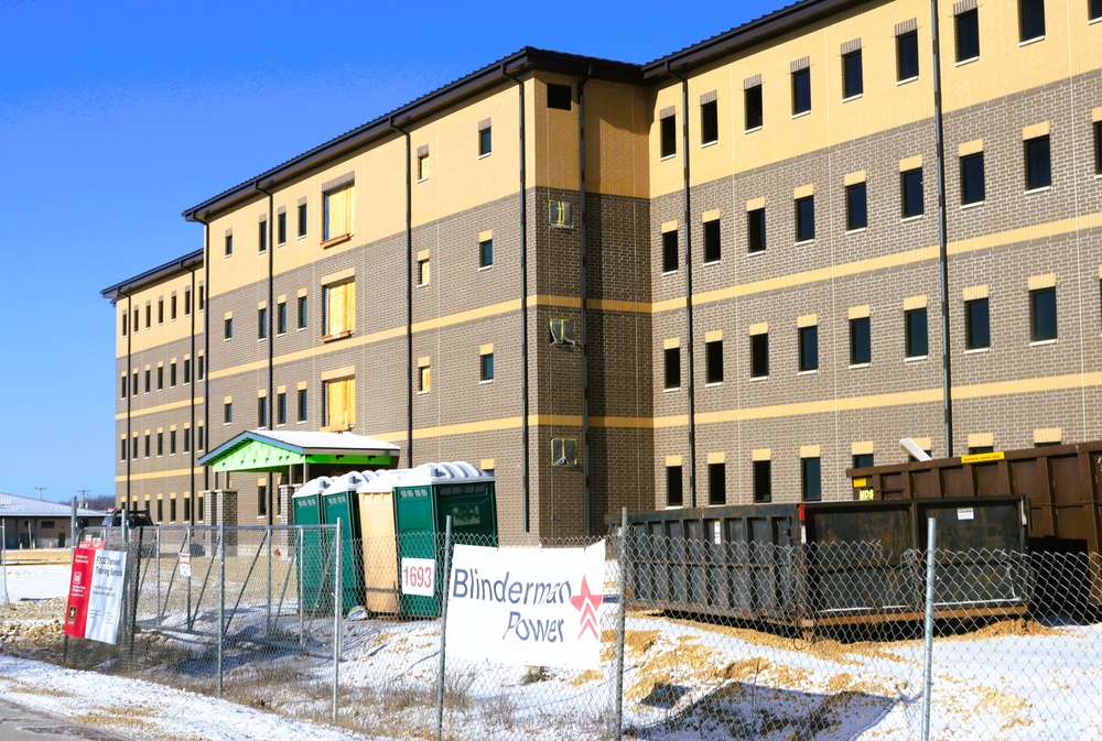 January 2025 barracks construction operations for South Barracks Project at Fort McCoy