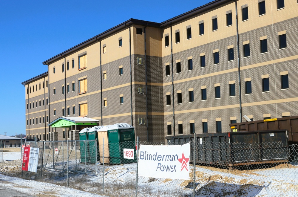 January 2025 barracks construction operations for South Barracks Project at Fort McCoy