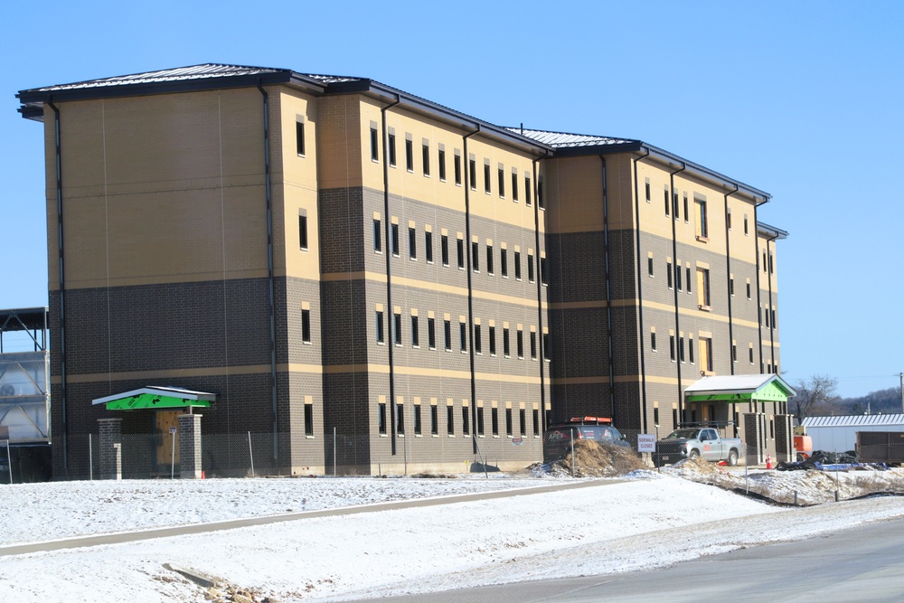 January 2025 barracks construction operations for South Barracks Project at Fort McCoy