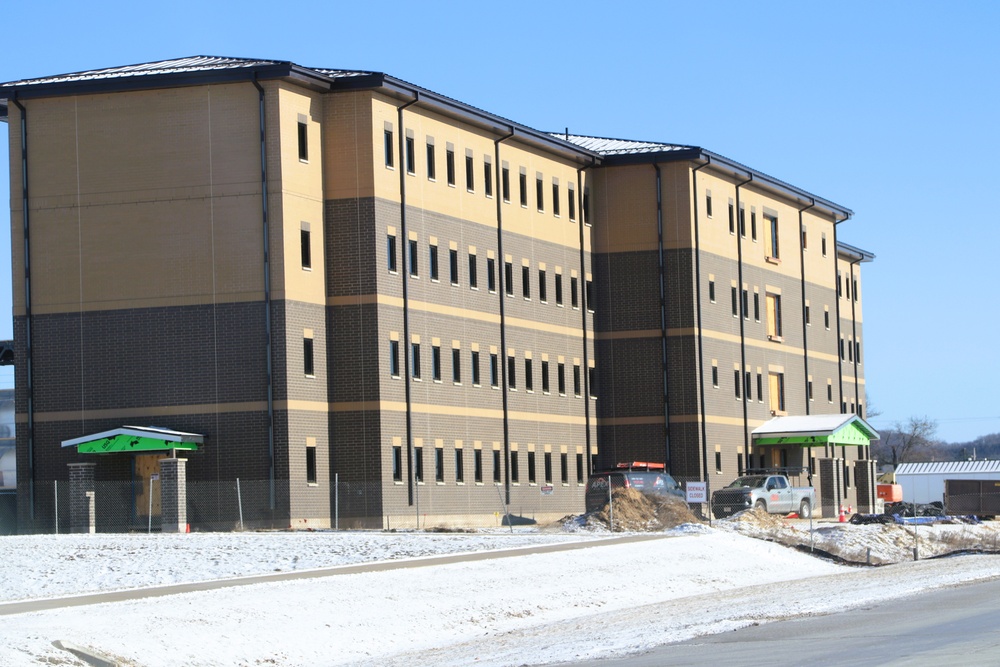 January 2025 barracks construction operations for South Barracks Project at Fort McCoy